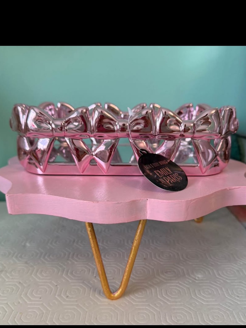 Bath & Body Works x Emily in Paris Pink Bow Mirrored Vanity Tray